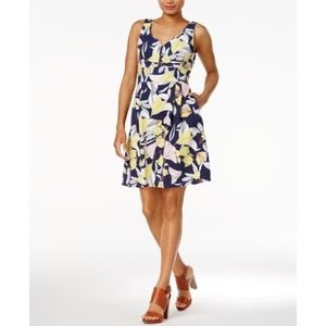 Maison Jules Printed A-Line Dress